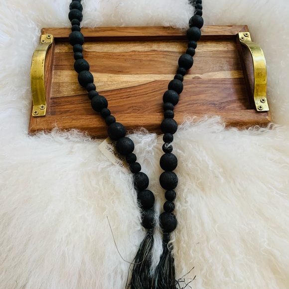 Wood Beads with Raffia Tassel - Picture 5 of 5